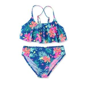 Girls' Tankini Summer Rash Guard Bathing Suits Two Piece Swimsuit Shorts 13/14